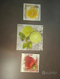 Tris di quadri in vetro