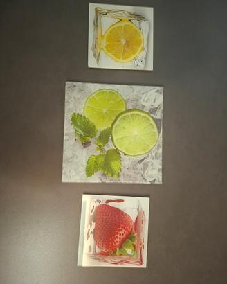 Tris di quadri in vetro