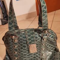 borsa verde stampa coccodrillo 