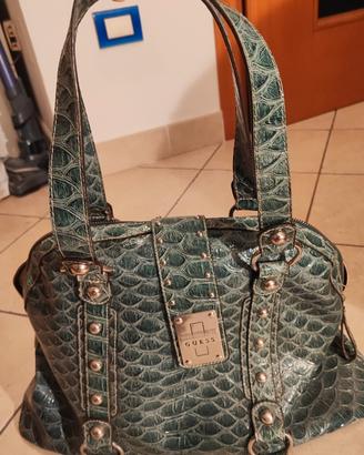 borsa verde stampa coccodrillo 