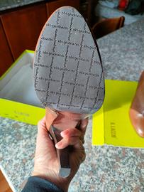 stivaletti tacco alto cognac pelle nuovi