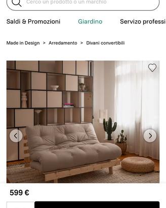 divano letto struttura naturale  roots