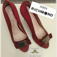 RICHMOND SCARPE TACCHI punta aperta in raso rosso
