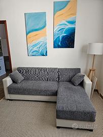  Divano - letto tre posti con penisola come nuovo.