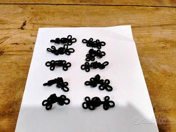 10 alamari neri passamaneria soutache piccoli