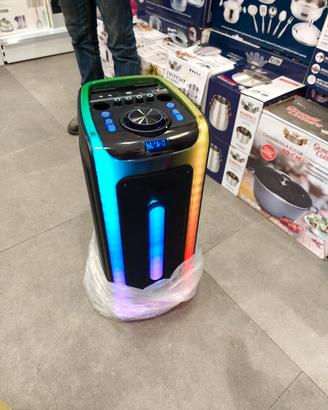 Cassa Bluetooth Party 100W RGB con 2 Woofer 8” + M