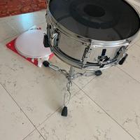 Rullante Dixon batteria 14x5,5 +stand,pelli Evans