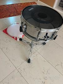 Rullante Dixon batteria 14x5,5 +stand,pelli Evans