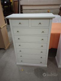 Cassettiera 6 + 2 Cassetti Laccata Bianca Nuova