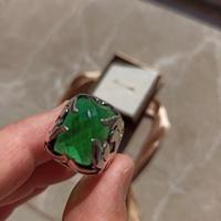 Anello uomo argento 925 Agata verde
