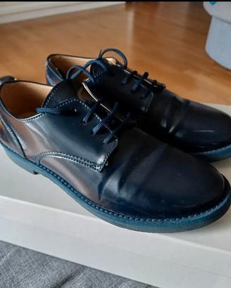 SCARPE BLU PELLE ELEGANTI 