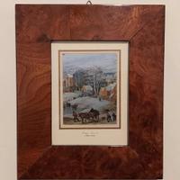"Paesaggio invernale" Jan Brueghel cornice radica