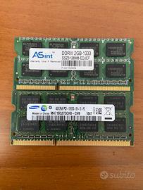 Kit di 6 GB di Memoria SODIMM DDR 3 per Notebook