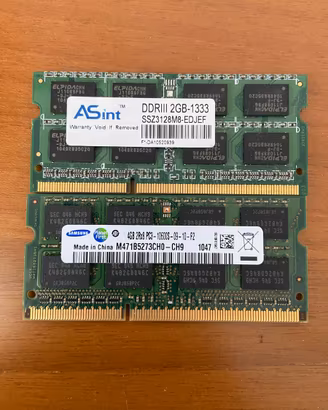 Kit di 6 GB di Memoria SODIMM DDR 3 per Notebook