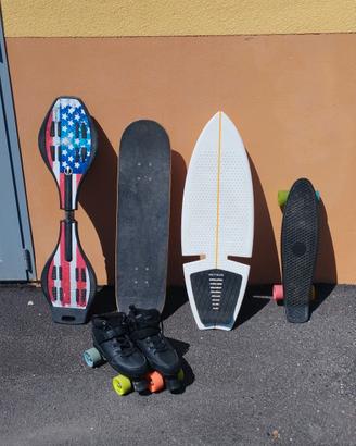 SKATEBOARD e pattini a rotelle. 