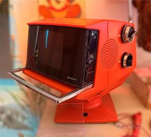 TV SHARP Cubo Space Age Televisore Anni 70 Vintage