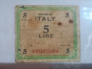 # 5 LIRE occupazione Americana del 1943