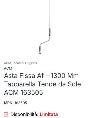 asta per apertura tende da sole a gancio alluminio