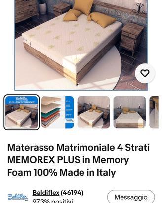 Materasso Memory Foam Baldiflex 4 strati