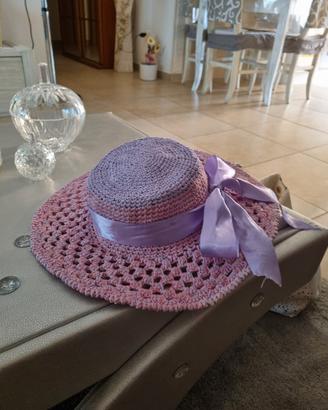 Cappello in cotone estivo rosa