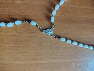Rosario Vintage Madonna di Lourdes in opaline 