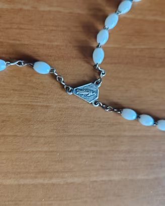 Rosario Vintage Madonna di Lourdes in opaline 
