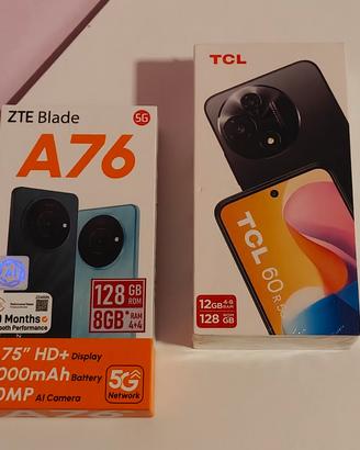 ZTE Blade A76 5G e TCL 60R 5G entrambi nuovi 