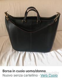 Borsa in vero cuoio con tracolla