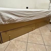 Letto Singolo 196x90 cm in Frassino Chiaro