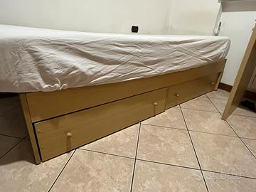 Letto Singolo 196x90 cm in Frassino Chiaro