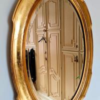Specchio ovale dorato 85x65 cm
