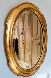 Specchio ovale dorato 85x65 cm