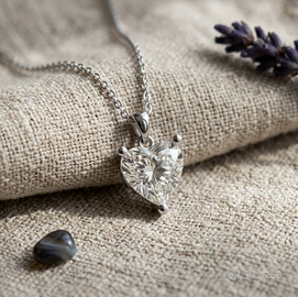 Collana Cuore in Argento Placcato Oro e Zircone