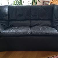 divano pelle nero 2 posti 