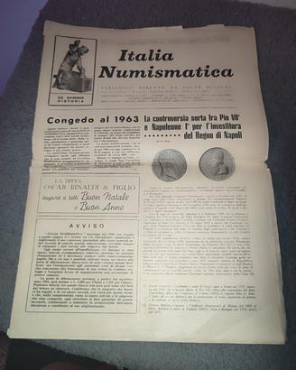 Rivista Italia Numismatica da 20 pagine del 1963