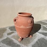 Vaso in terracotta fatto a mano + 3 piedi
