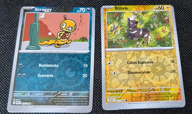 Coppia carte Pokemon miscut near mint
