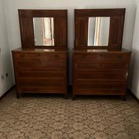 Comò in legno con specchio antico anno 1930