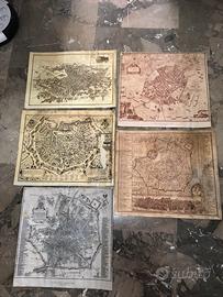 LOTTO 5 PIANTE TOPOGRAFICHE ANTICHE DI MILANO