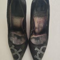 décolleté nere in vera pelle