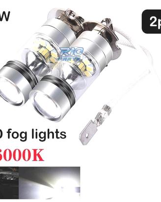 KIT DI LAMPADE ANTI-FOSCHIA A LED H3 100W CANBUS