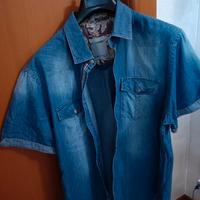 camicia jeans manica corta