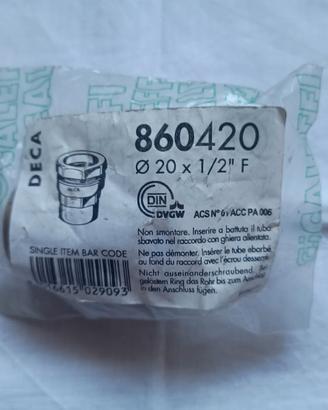 Raccordo Ottone 20 x 1/2 " F Caleffi