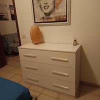 Cassettiera bianca moderna 3 cassetti