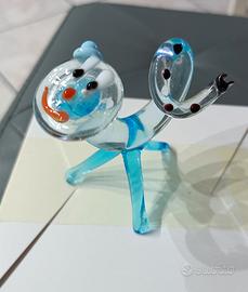 Statuina Gatto Clown stilizzato in vetro di Murano