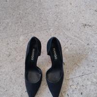 décolleté suede nero