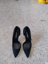 décolleté suede nero