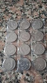 Lotto 12 monete  da 5 lire dal 1951 al 1998