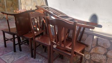 Set 6 sedie di legno