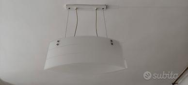 Lampadario a sospensione due vetri moderno 